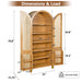 Tall Arched Cabinet With Rattan Doors & Adjustable Shelves Home Essentials
