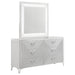 Buckley - 6 Drawer Dresser With Mirror - Gloss White Furniture Max