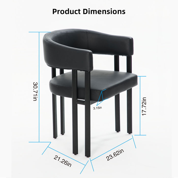 Modern Dining Upholstered Barrel Chair With Curved Back And Armrests Home Essentials
