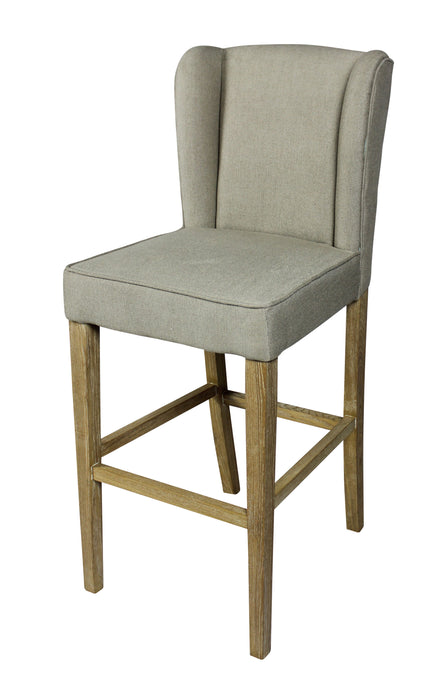 Solid Wood Bar Height Bar Chair - Gray / Brown