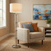Nimbus - Floor Lamp With 3 Way Rotary Switch Clear Body Base - Silver Gray / White Ashcroft Furniture