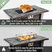 Fire Pit Table, Glass Wind Guard And Rain Cover, Lid - Brown Patioseek