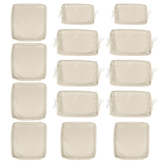 Cushion Covers For 7 Piece Wicker Sectional Sofa, 14 Pack Seat And Back Slipcovers With Zipper