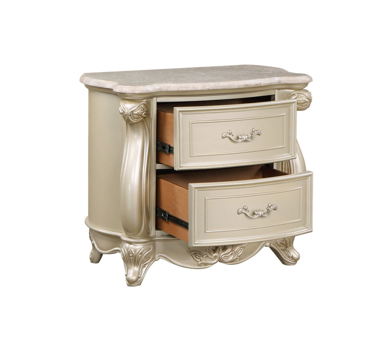 Monique - Nightstand With Marble Top - Champagne New Classic