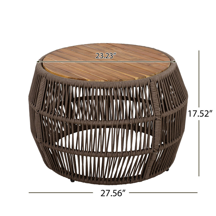 Round Side Table With Rope Frame Noble House