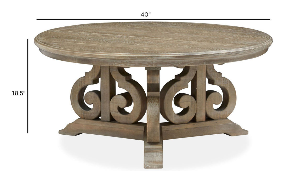 Tinley Park - Round Cocktail Table - Dove Tail Gray Magnussen Furniture