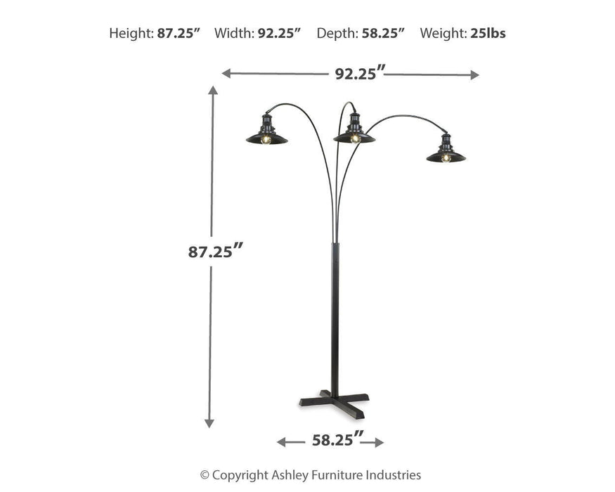 Sheriel - Metal Arc Lamp  - Black Signature Design by Ashley®