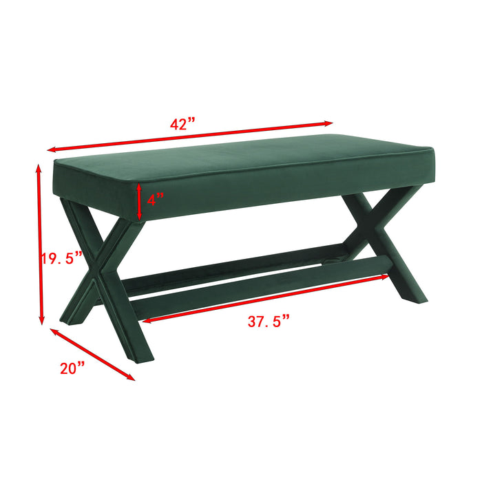 Comfort Double Bench Upholstered With X Crossed Legs Home Essentials