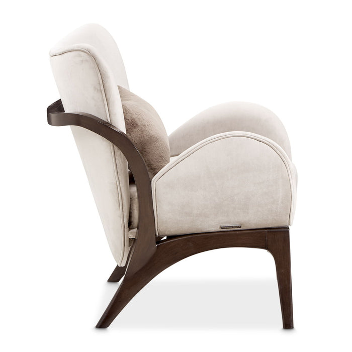 Camellia Field - Velvet Accent Chair - Porcini / Warm Pecan