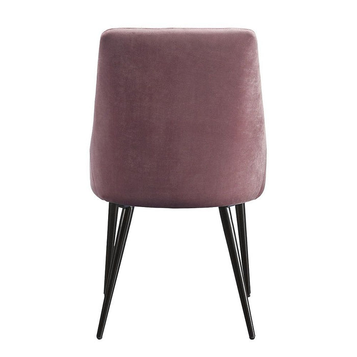 Riley - Side Chair (Set of 2) - Pink Fabric & Black ACME