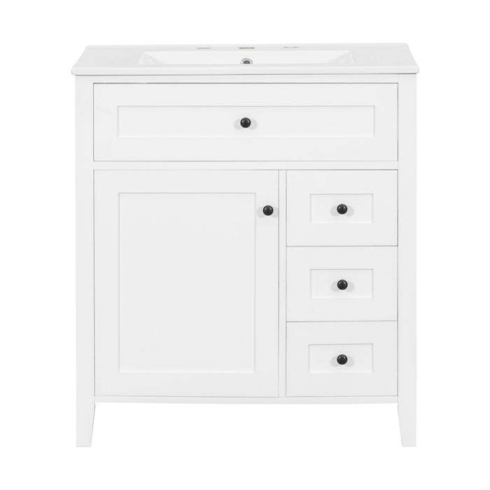 Bathroom Vanity With Sink, 3 Drawers And Adjustable Shelf Hearth and Haven