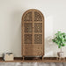 Tall Kitchen Pantry Cabinet With Hollow Carved Doors 2 Drawers And Adjustable Shelves Storage Display Cabinet For Kitchen Dining Room Or Living Room - Walnut Home Essentials