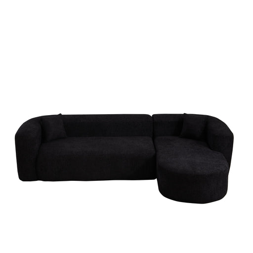 L - Shape Boneless Cloud Couch With 2 Throw Pillows For Living Room Home Essentials