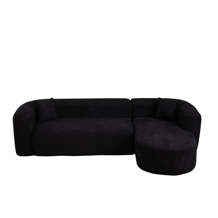 L - Shape Boneless Cloud Couch With 2 Throw Pillows For Living Room Home Essentials