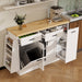Kitchen Sideboard With Sliding Door Cabinet, 3 Tier Spice Rack Hearth and Haven