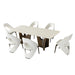 Dining Table Set With Upholstery - Ancient White / Antique Bronze / Beige Home Essentials