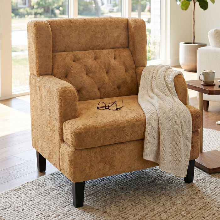 Modern Tufted Upholstered Accent Chair For Living Room Noble House