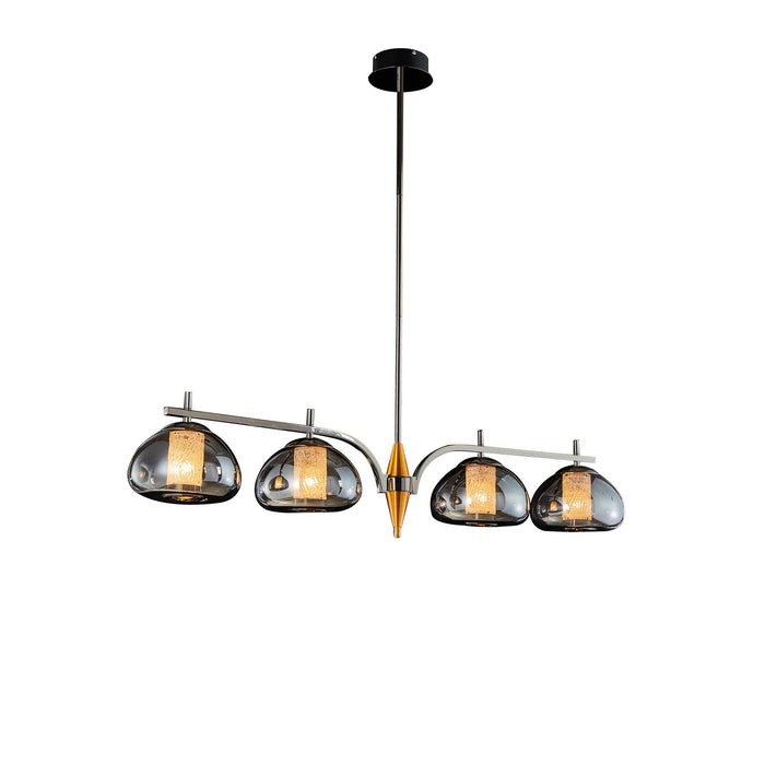 Michael Amini Lighting - Ember 4-Light LED Chandelier - Smoke / Black Pearl Michael Amini