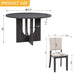 Round Dining Set With 4 Upholstered Dining Chairs Home Essentials