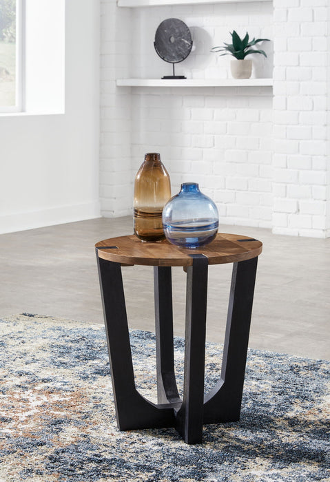 Hanneforth - Round End Table - Brown Signature Design by Ashley®