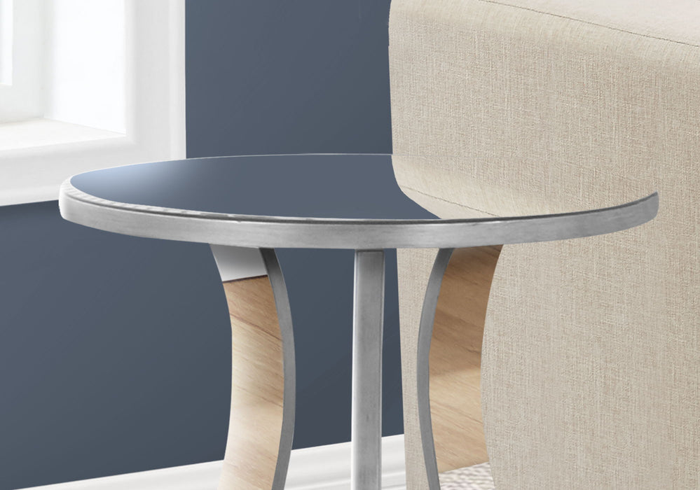 Accent Table, Side Mirror, Transitional - Silver 8th Street