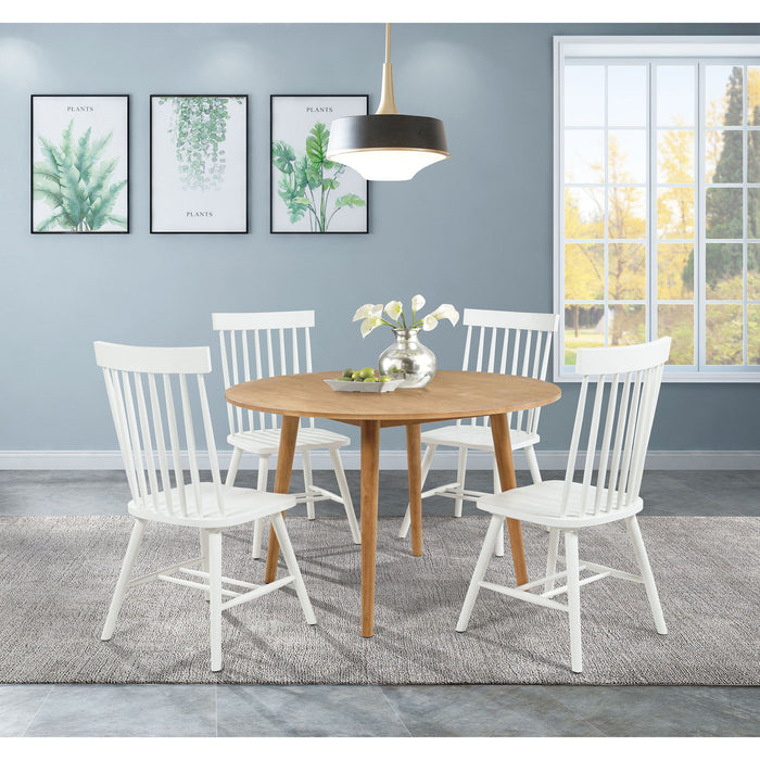 Finley - 5 Piece Dining Set With Round Table And Spindle Back Chairs Furniture Max