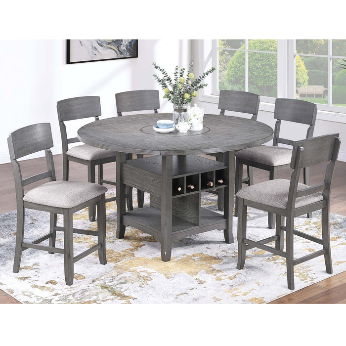 Contemporary Counter Height Dining Set With Built In Lazy Susan Home Essentials