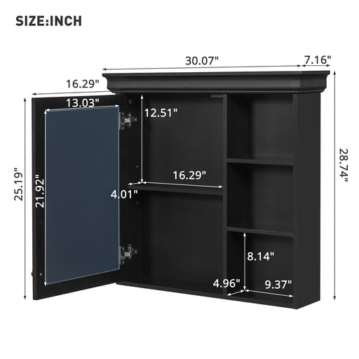 Wall Mounted Bathroom Medicine Cabinet With Mirror And Adjustable Storage With Soft Close Hinges Hearth and Haven