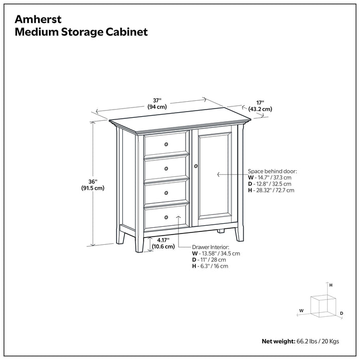 Amherst - Handcrafted Medium Storage Cabinet Simpli-Home