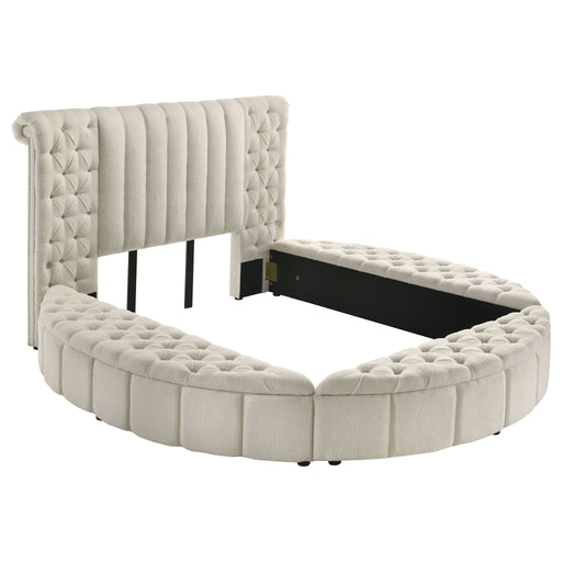 Santiago - Upholstered Round Storage Bed With Built In Charging Ports Furniture Max