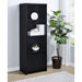 Sloat - 3 Shelf Media Tower With Cabinet Storage - Black Furniture Max