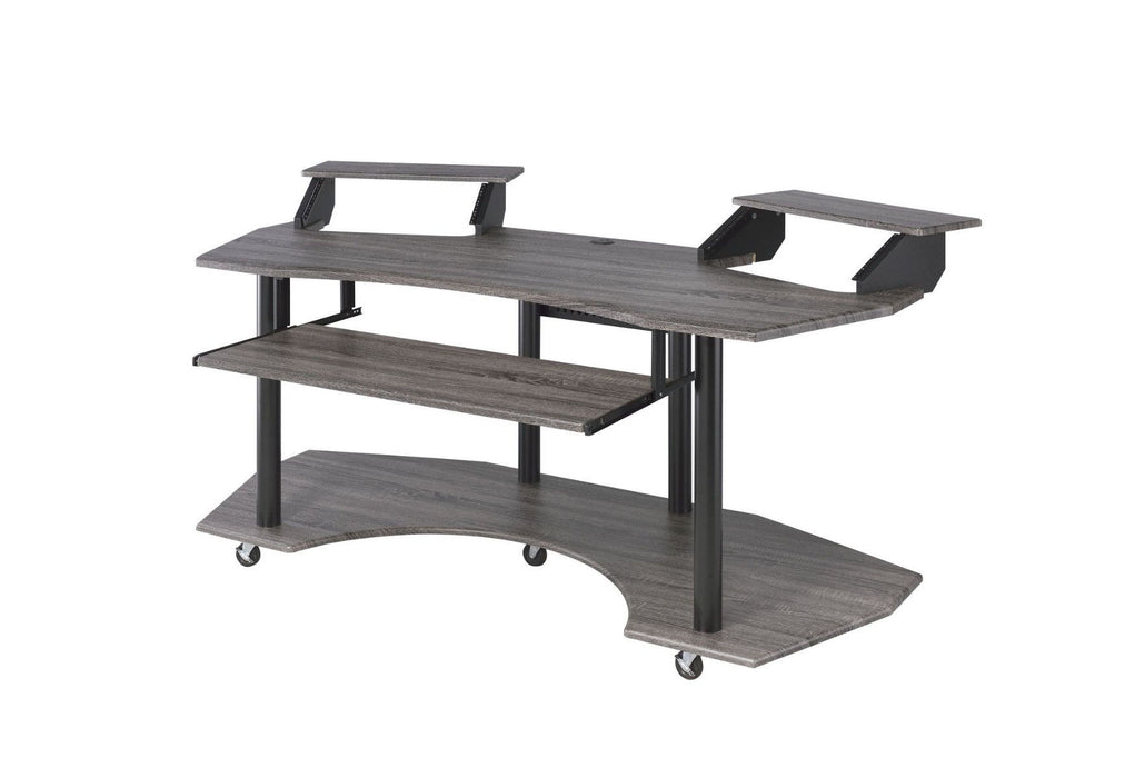 Music Recording Studio Desk - Dark Gray And Black