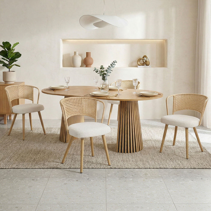 Farmhouse Style Wicker Dining Chair Home Essentials