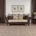 Brookridge - Rolled Arm Sofa With Ornate Details And Mixed Upholstery - Brown Furniture Max