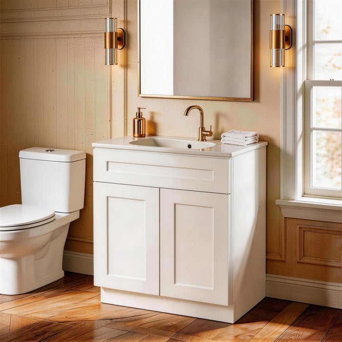 Shaker Base Cabinet With Soft-Close Drawer & Double Doors, Adjustable Shelf Home Essentials
