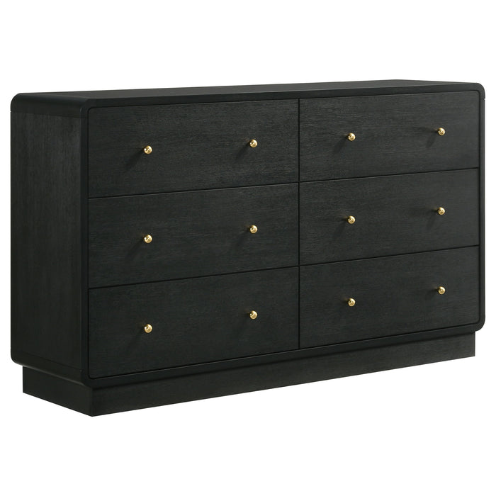 Burton - 6 Drawer Dresser Cabinet - Black Furniture Max
