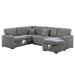 Convertible Sectional Upholstered Sleeper Sofa With Storage Chaise Home Essentials