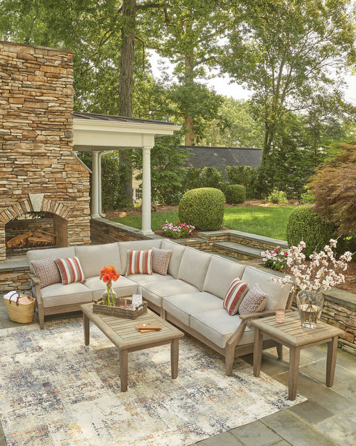 Clare View - 4-Piece Outdoor Sectional - Beige Signature Design by Ashley®