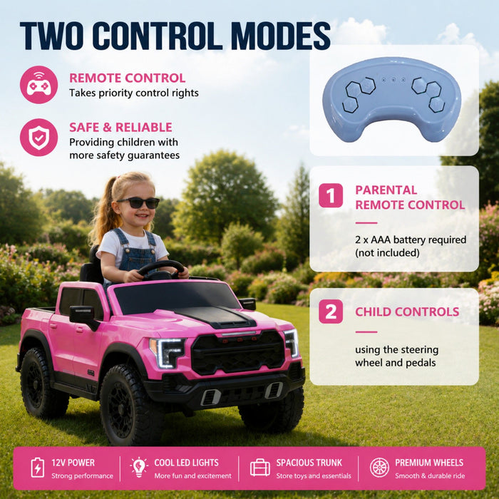 12V Kids Ride On Car With Remote Control, 4 Wheel Shock Absorption, Multifunctional Music Player Perfect Gift For Toddlers - Pink Daily Nest