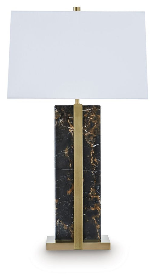 Neonish - Marble Table Lamp - Black / Gold Finish Signature Design by Ashley®