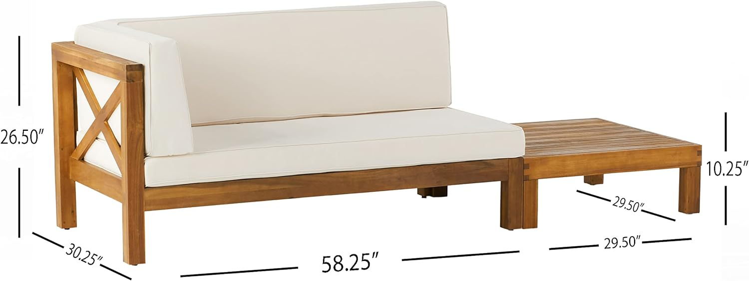 Brava X - Back Corner Bench - L With Coffee Table, Beige