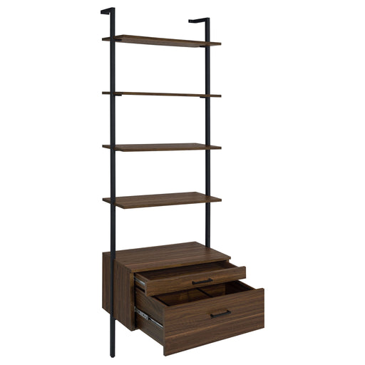 Wendell - 4 Shelf Storage Wall Bookshelf - Walnut Furniture Max