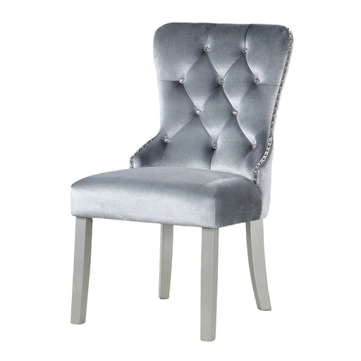 Upholstered Wingback Dining Chair (Set of 2) - Dark Gray / Silver Home Essentials