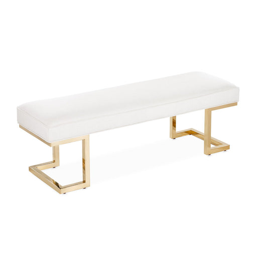 Belmont Place - Bed Bench - White / Gold Michael Amini