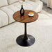 Round Dining Table With Thickened Engineered Wood Top And Metal Pedestal, 23.6" Diameter For Kitchen, Living Room, Or Small Spaces Home Essentials
