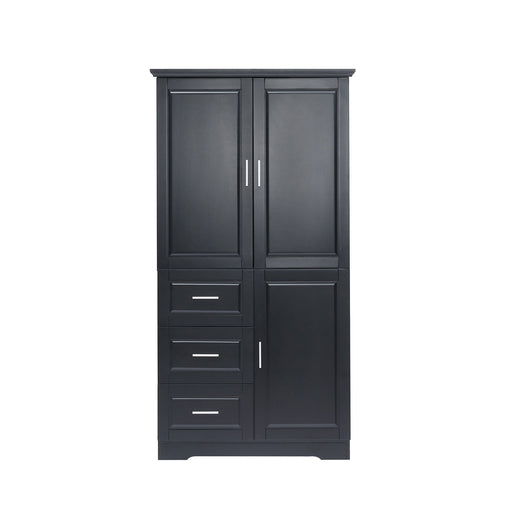 Tall Wide Storage Cabinet With Doors, 3 Drawers Hearth and Haven