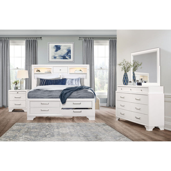 Civic - 5 Piece Storage Bedroom Set With Bookcase Headboard Global Furniture USA