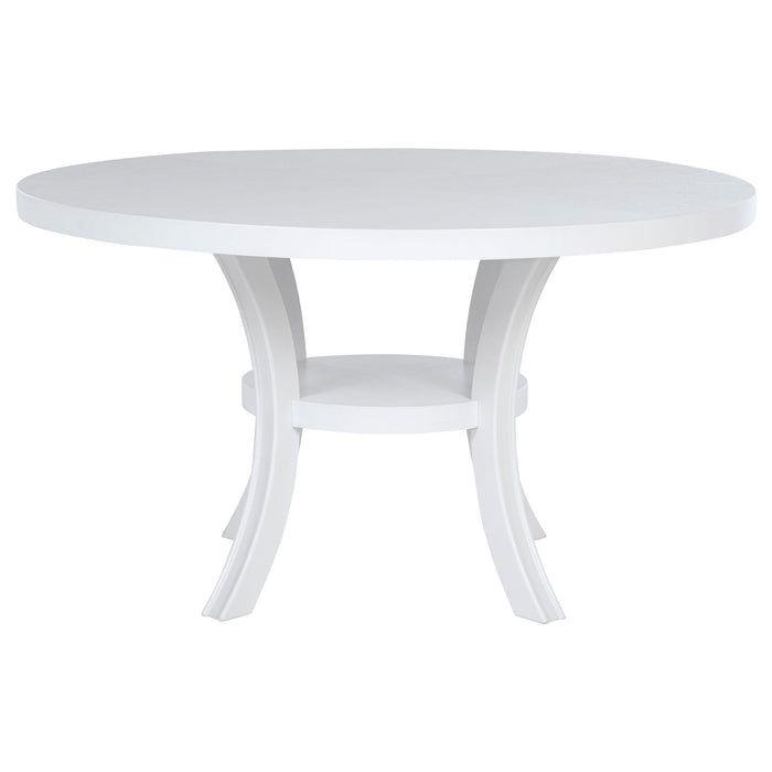 Tyler - Round Dining Table With Shelf Round Table - White Furniture Max