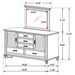 Lockeford - 5 Drawer Dresser With Mirror - White Furniture Max