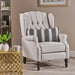 Armchair Recliner With Pushback Mechanism And Wingback Design Noble House